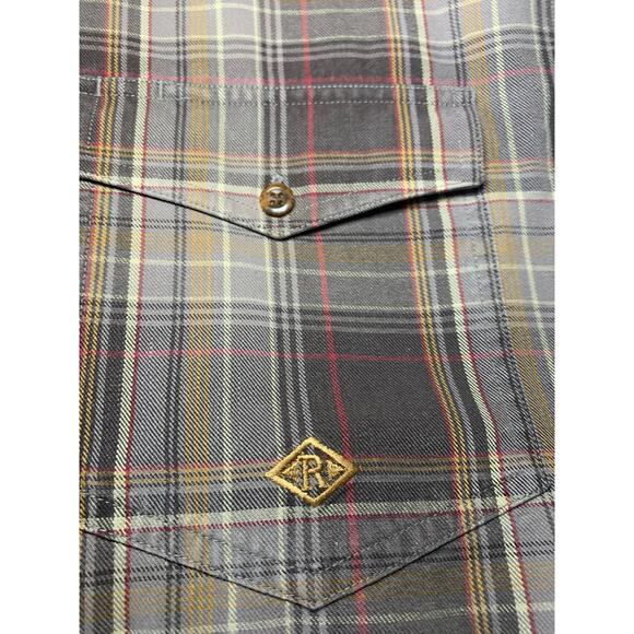 Roper button up shirt plaid browns size xl 100% cotton - Picture 5 of 8